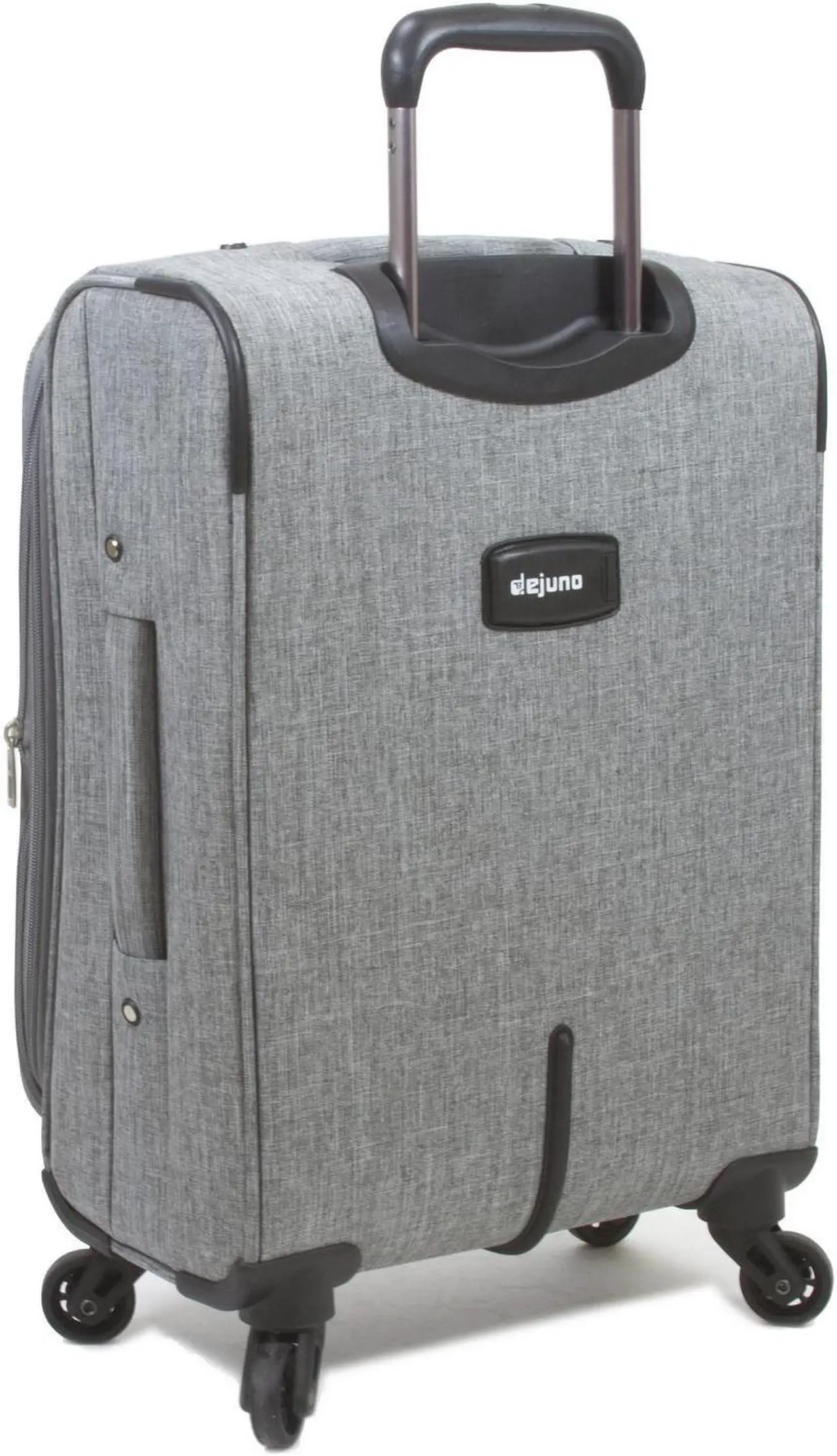 Alt view image 3 of 5 - Dejuno Noir Lightweight 3-Piece Spinner Luggage Set with Laptop Pocket - Grey