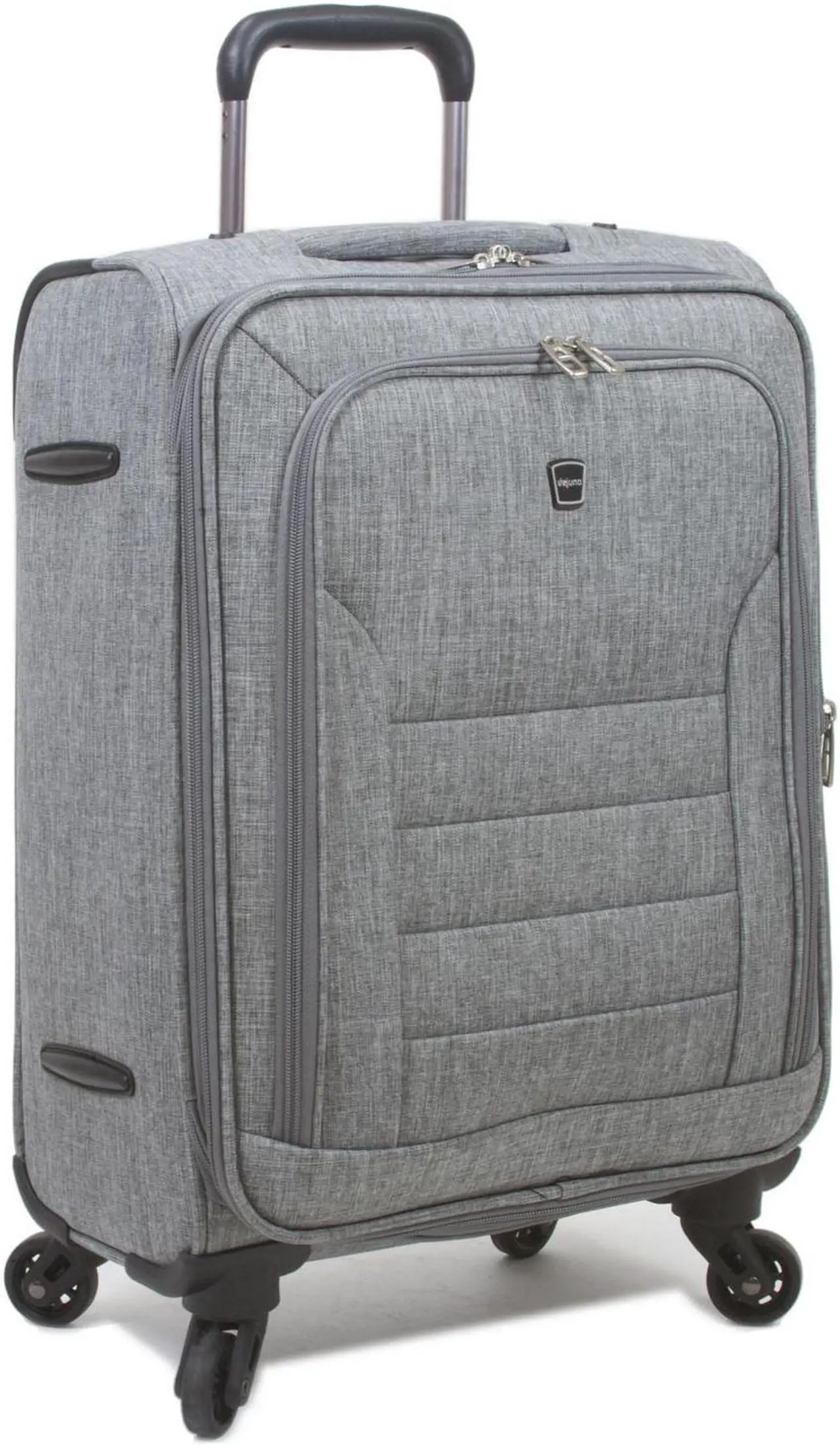 Alt view image 2 of 5 - Dejuno Noir Lightweight 3-Piece Spinner Luggage Set with Laptop Pocket - Grey
