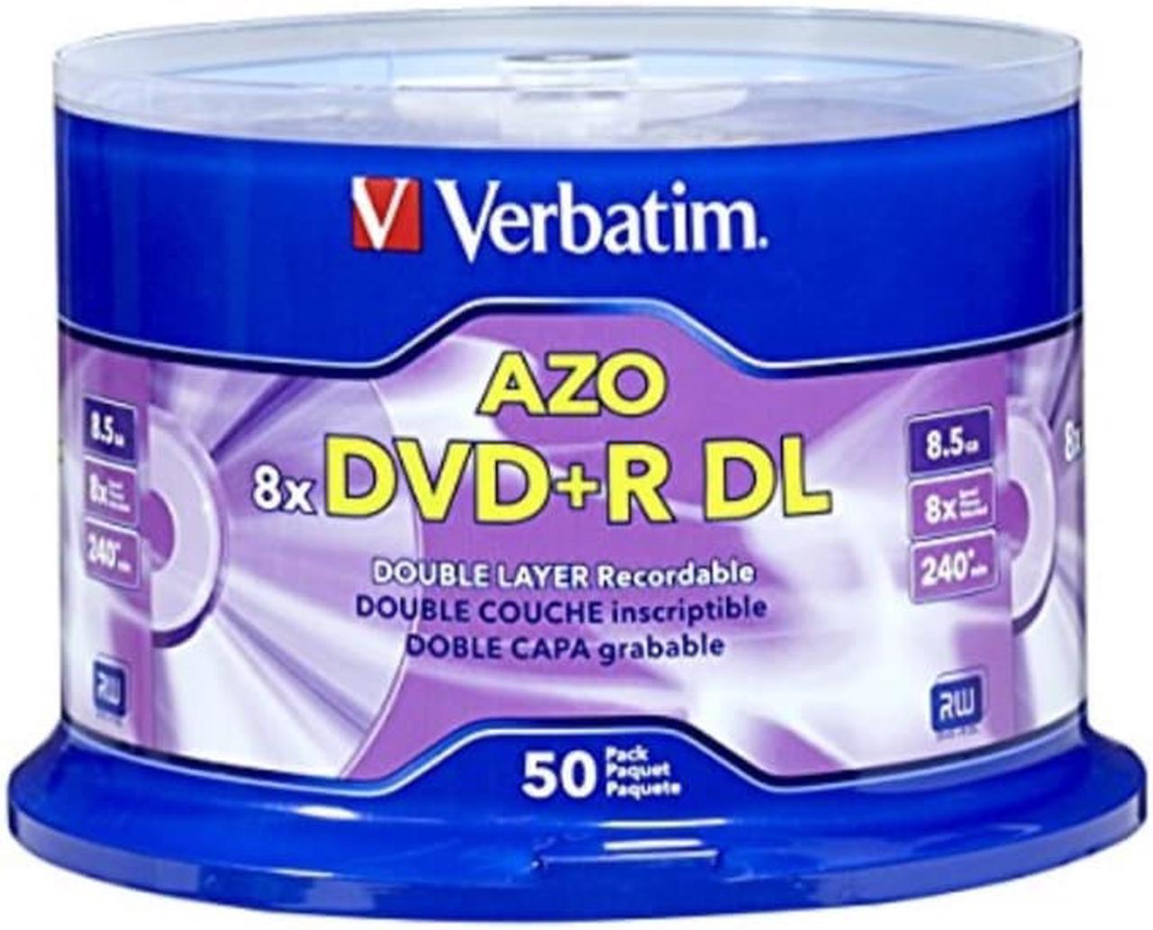 Verbatim DVD+R DL 8.5GB 8X with Branded Surface - 50pk Spindle