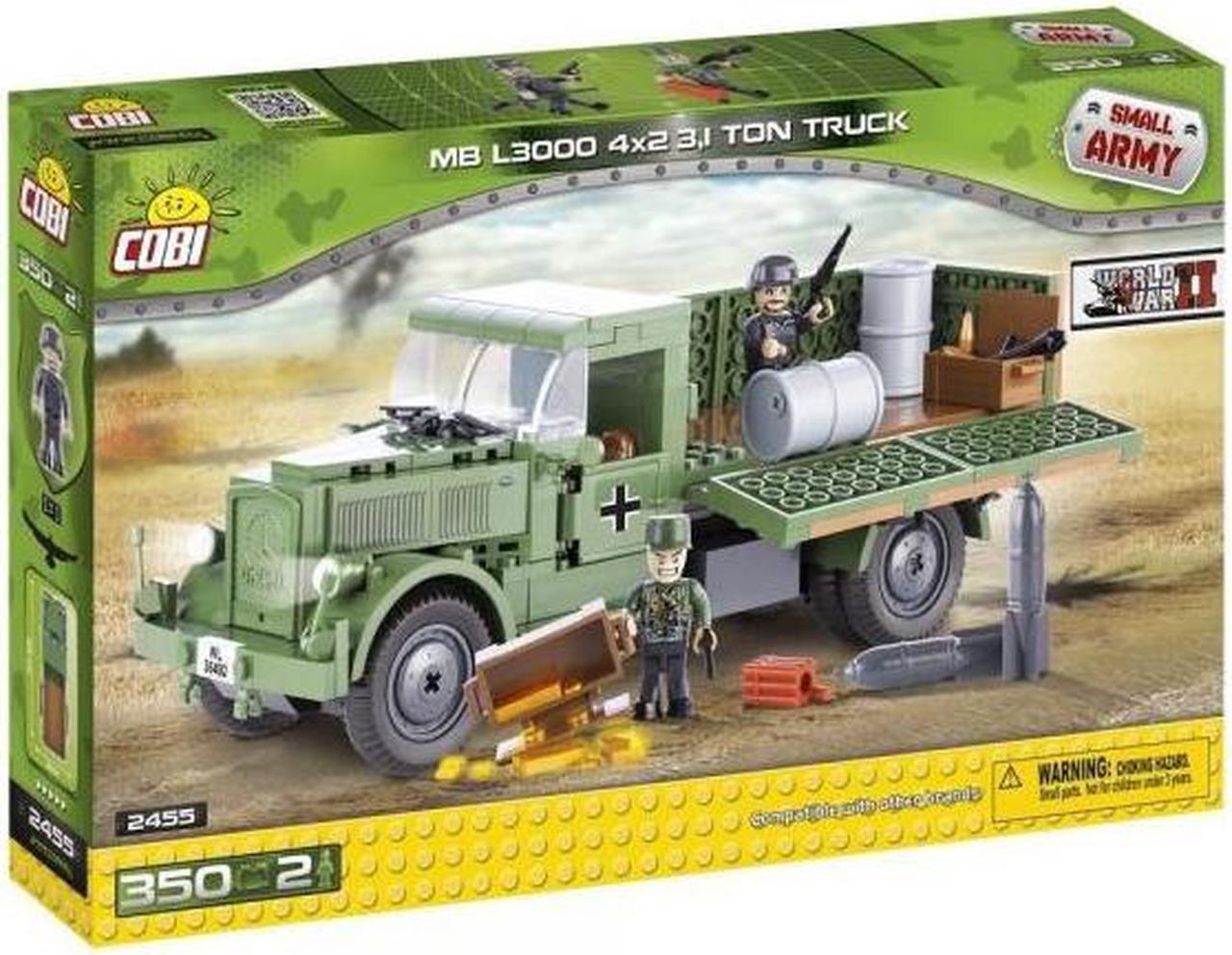 Alt view image 2 of 8 - COBI Small Army WWII German Mercedes-Benz L3000 S Red Cross Truck Model Building Block Set # 2455