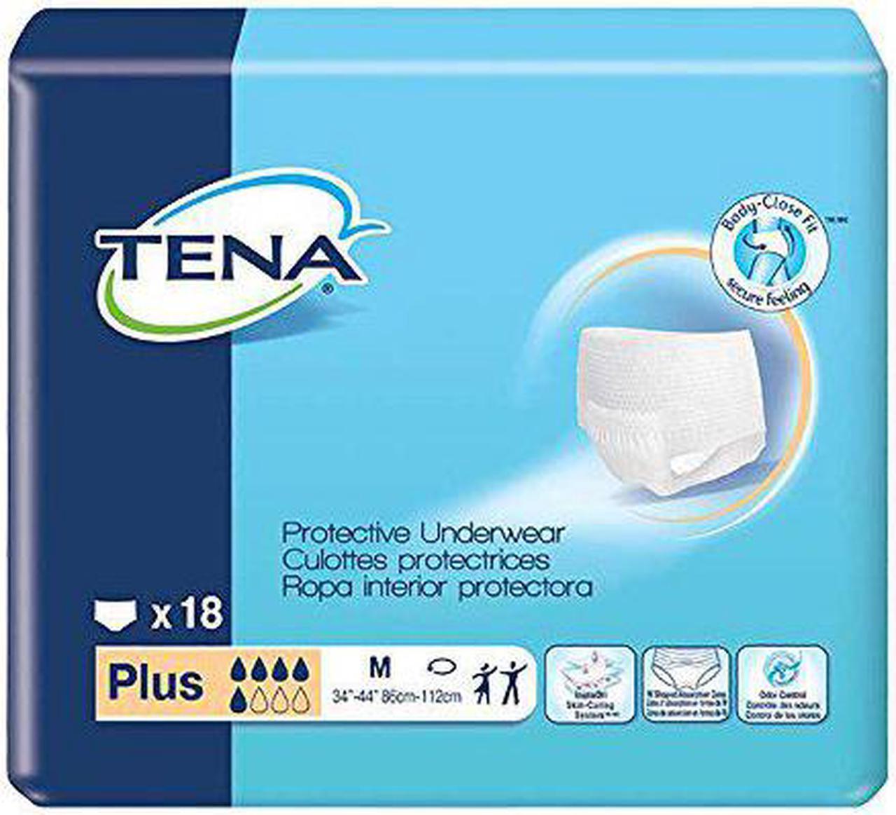 TENA Protective Underwear, Plus Absorbency, Tena Prtv Undrwr Pl Med, (1 PACK, 18 EACH)