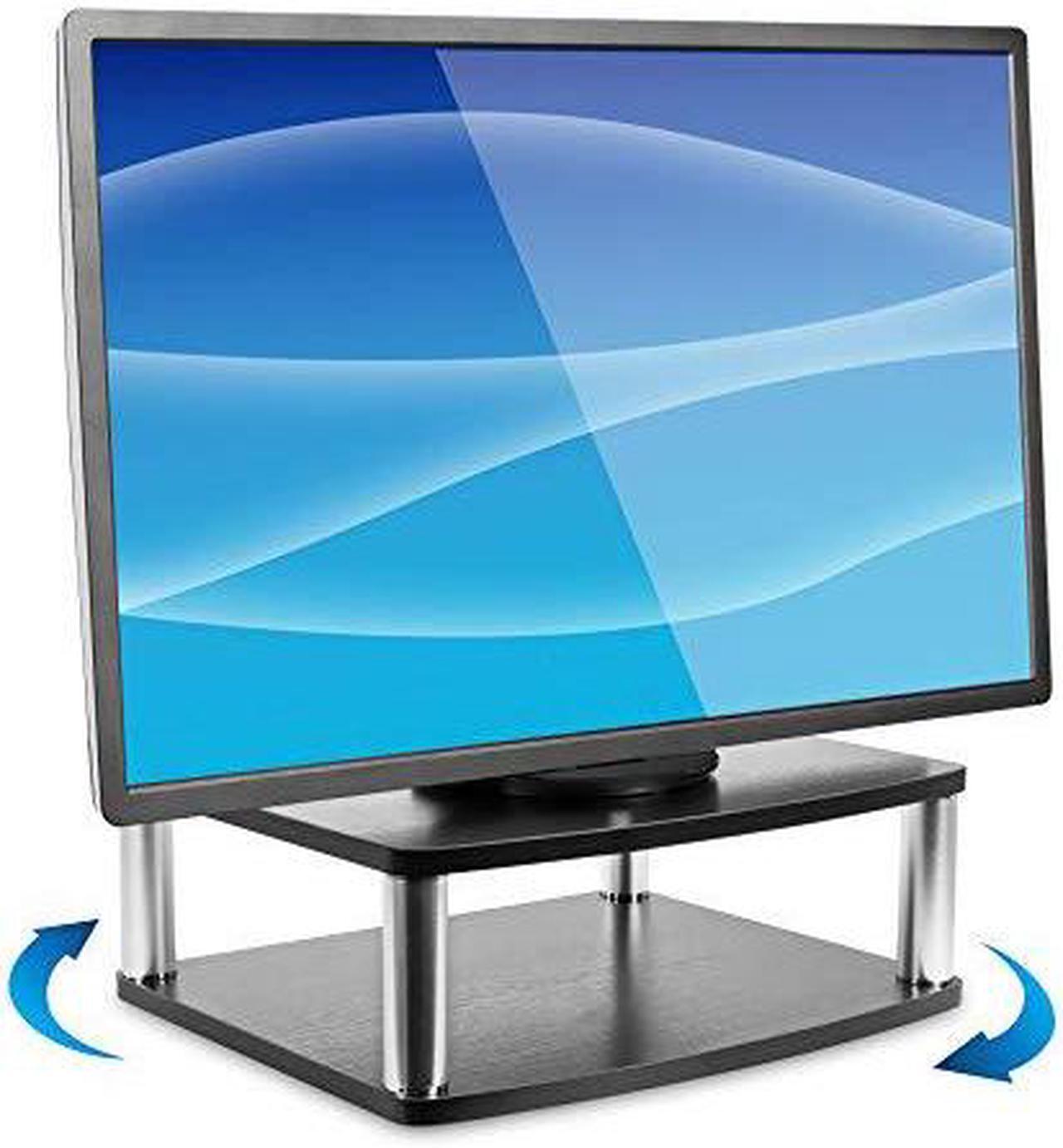 Alt view image 9 of 9 - mountit! turntable stand for tv / monitor, 2 tier rotating dvd platform swivel base 32, 37, 40, and 42" tvs, black