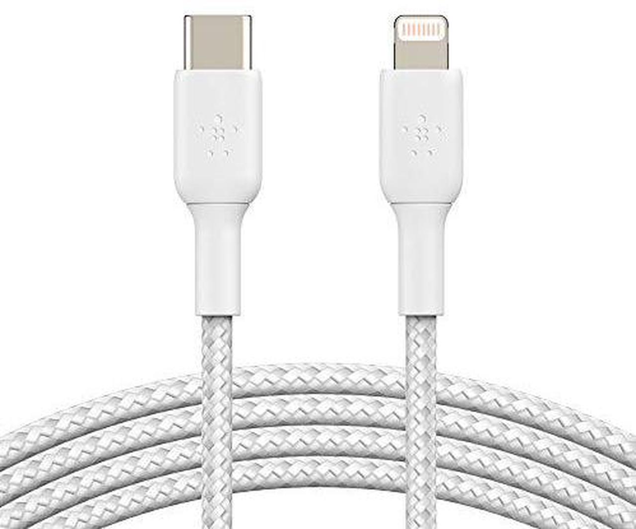 Alt view image 4 of 6 - BELKIN CAA004bt2MWH BOOST CHARGE White Braided USB-C to Lightning Cable 6.56 ft. (2.0 m)