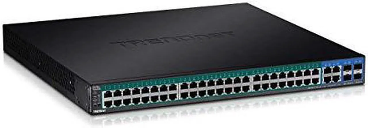 Alt view image 7 of 20 - TRENDnet 52-Port Gigabit Web Smart PoE+ Switch, 48 Gigabit PoE+ Ports, 4 Shared Gigabit Ports (RJ-45 Or SFP), 370W PoE Power Budget, 104Gbps Switching Capacity, Lifetime Protection, Black, TPE-5240WS