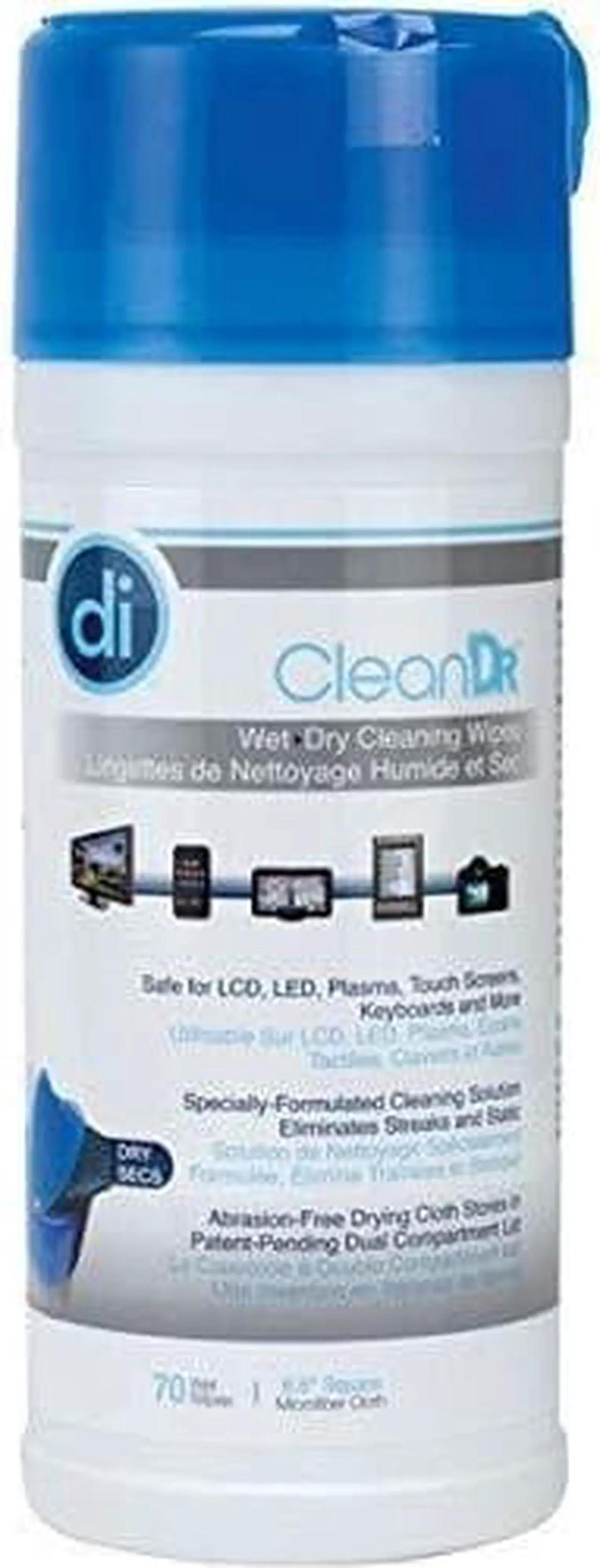 Alt view image 4 of 4 - Digital Innovations 40308 Cleandr Wet/Dry Wipes, 70-Ct