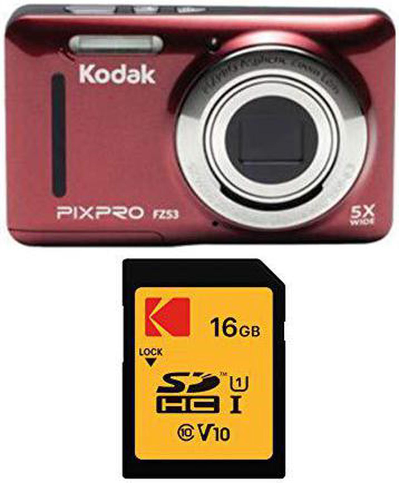 Alt view image 8 of 8 - Kodak PIXPRO Friendly Zoom FZ53 (Red) w/ 32GB SD Card & Case Bundle