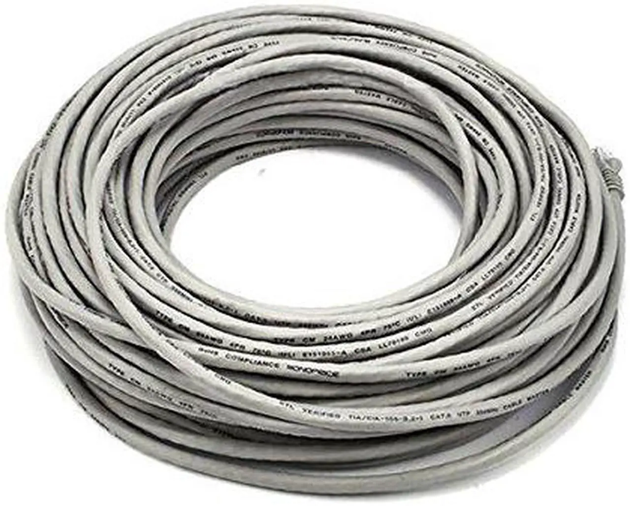 Alt view image 15 of 18 - Monoprice Cat5e Ethernet Patch Cable - 100 Feet - Gray | Network Internet Cord - RJ45, Stranded, 350Mhz, UTP, Pure Bare Copper Wire, 24AWG