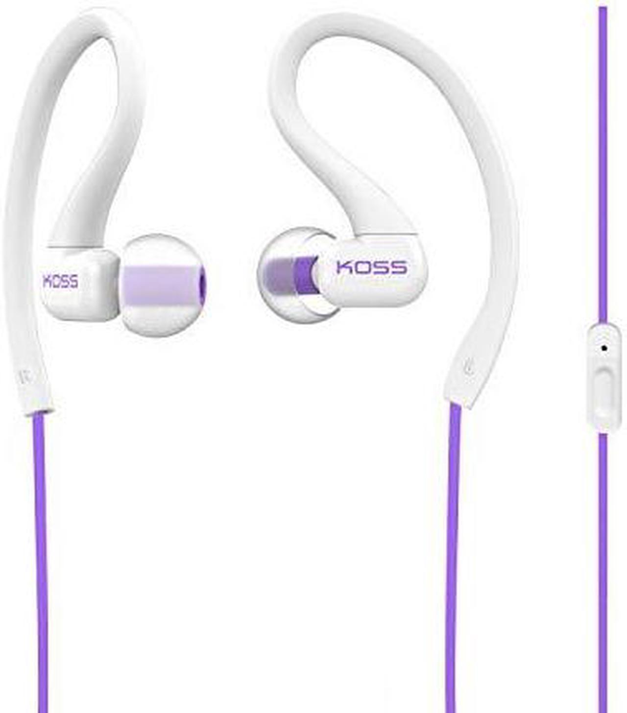 Alt view image 10 of 11 - KOSS Violet FitClips KSC32i 3.5mm Connector Earbud w/ Mic Fitness Sweat Resistant Lightweight