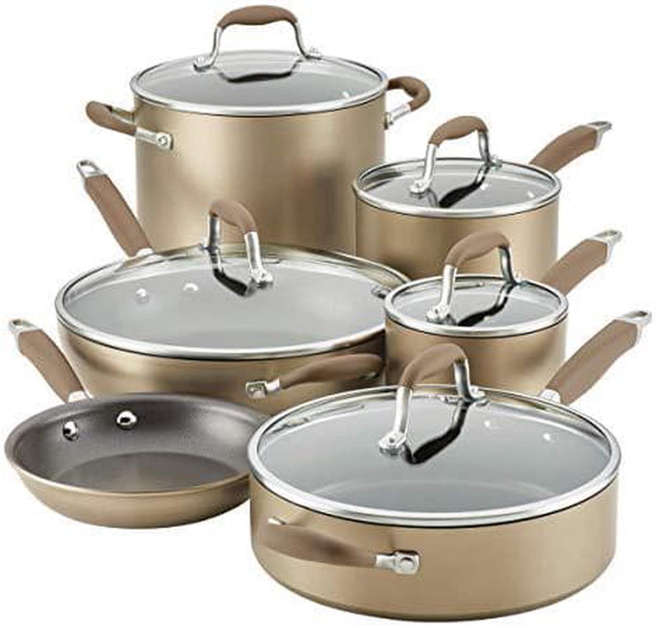 Alt view image 2 of 2 - Advanced Home Hard-Anodized Sapphire-Reinforced Nonstick Cookware Set, 11-Piece, Bronze Brown