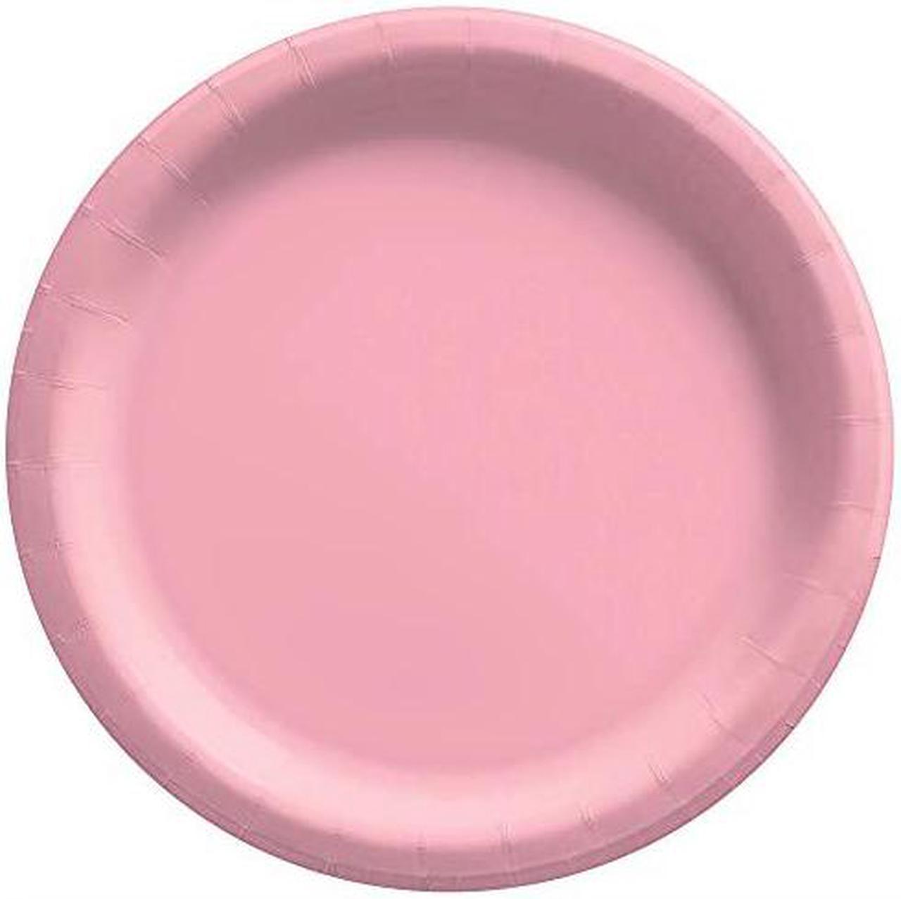 Amscan Round Dinner Plates, 10", New Pink