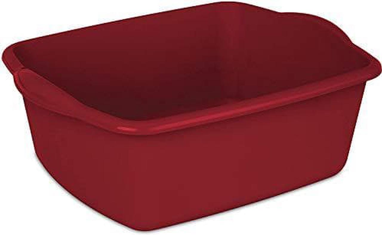 Sterilite 12Qt Red Sterlite 12 Quart Dishpan Basin, 1 Pack