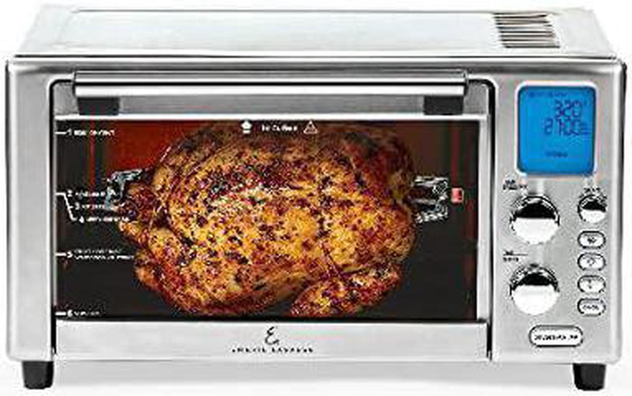 Alt view image 2 of 2 - emeril lagasse power airfryer 360 better than convection ovens hot air fryer oven, toaster oven, bake, broil, slow cook and more food dehydrator, rotisserie spit, pizza function cookbook