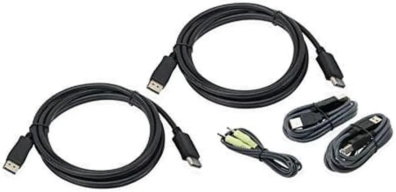 Alt view image 10 of 10 - IOGEAR G2L9203UTAA3 10 ft. Dual View DisplayPort, USB KVM Cable Kit with Audio (TAA)