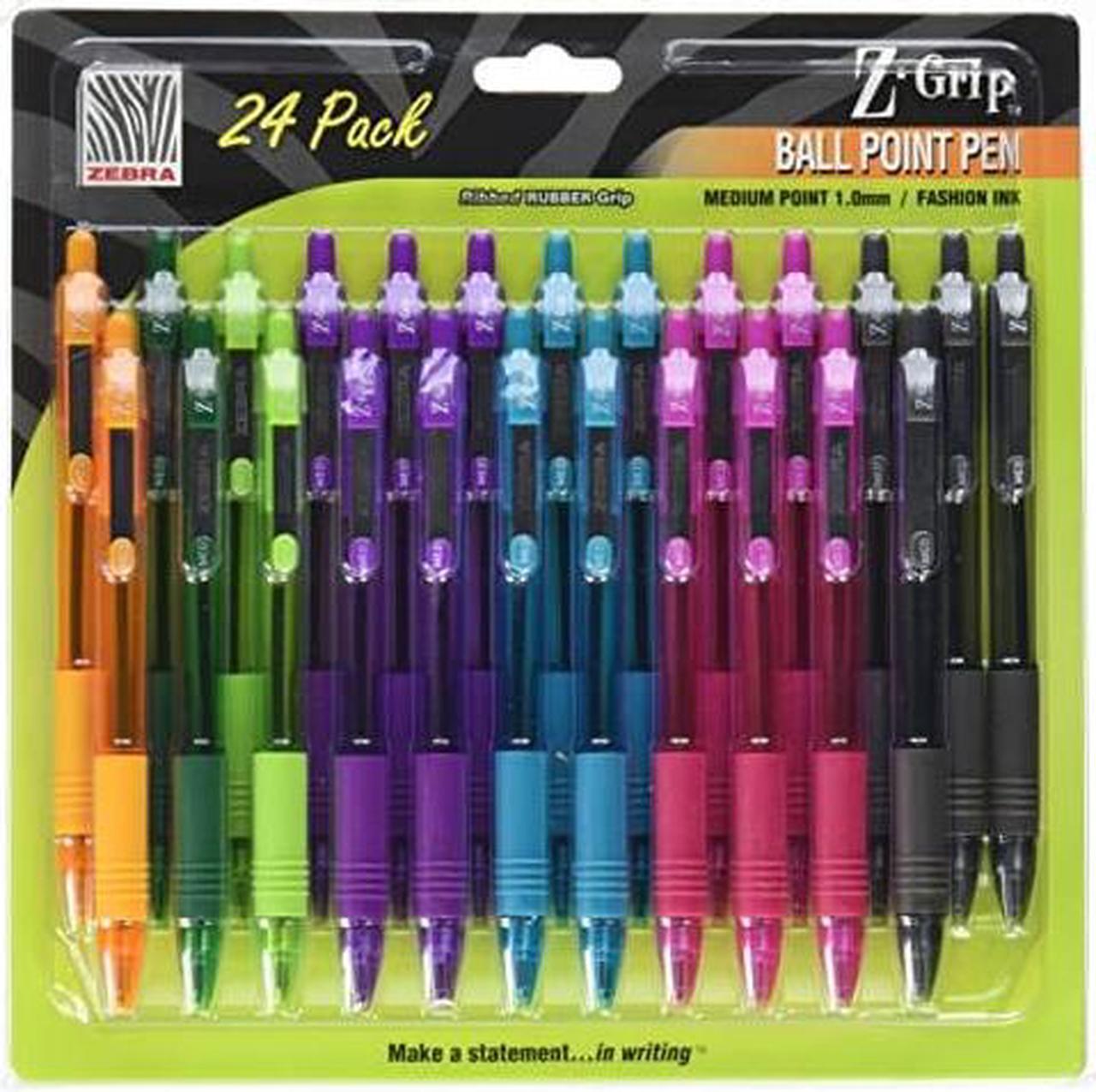 Alt view image 10 of 12 - Zebra Z-Grip Retractable Ballpoint Pen Assorted Ink Medium Point 24/Pack 12271