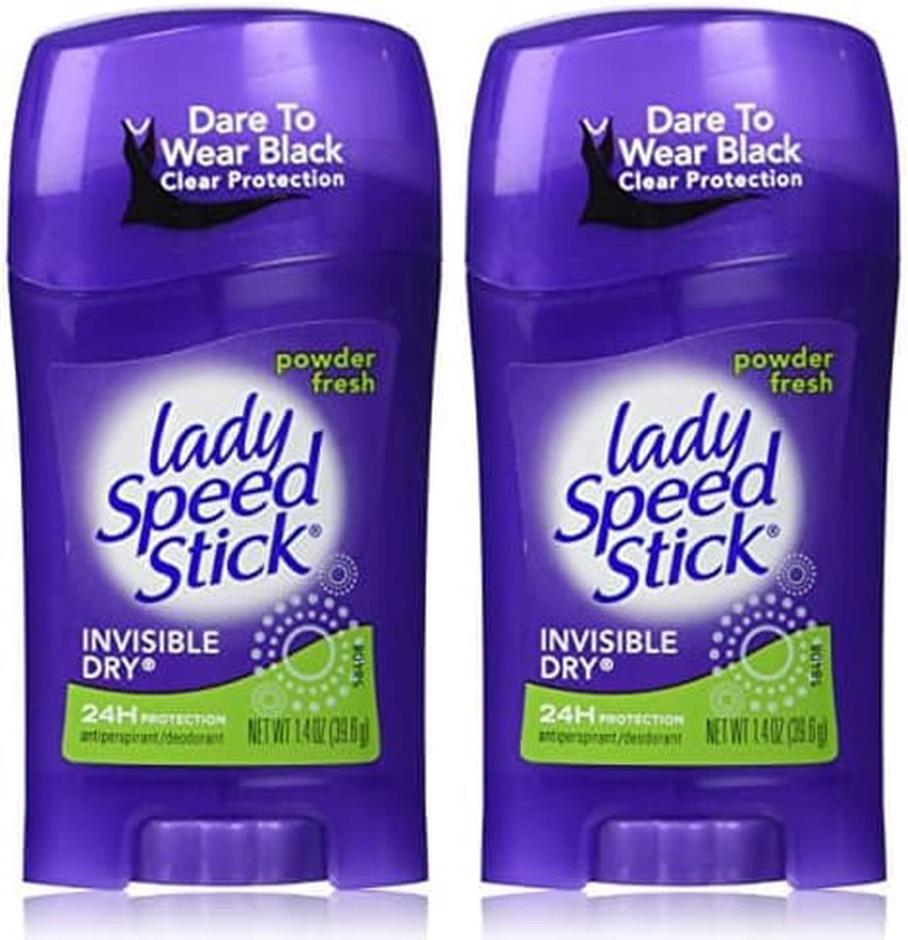 Lady Speed Stick Deodorant 1.4 Ounce Powder Fresh Invisi Dry (41ml) (2 Pack)