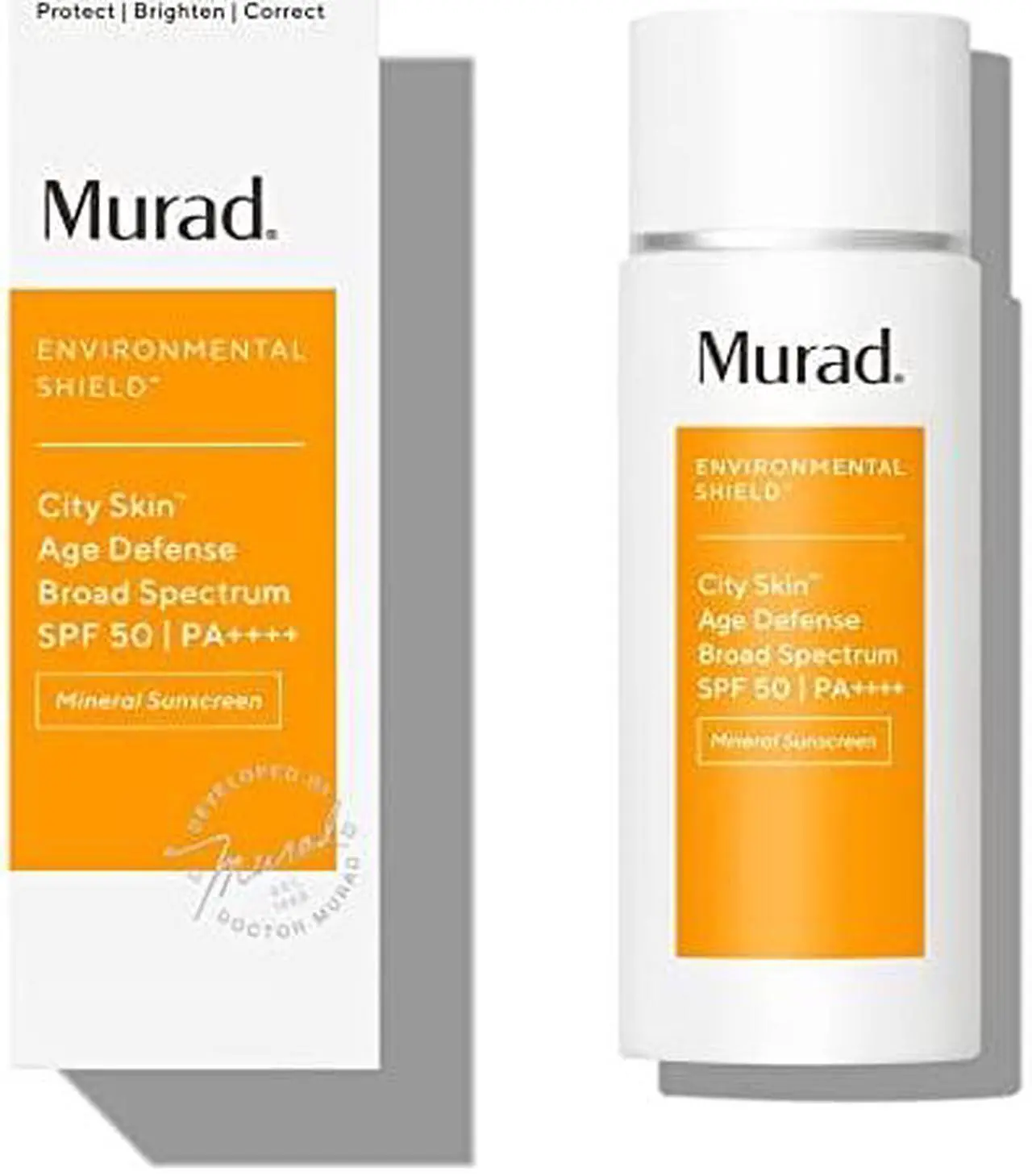 Main image of Murad Environmental Shield City Skin Age Defense Broad Spectrum SPF 50-100% Mineral Sunscreen - Blue Light Defense - SPF 50 Environmental Defense Sunscreen - Light Sunscreen for Face, 1.7 Fl Oz
