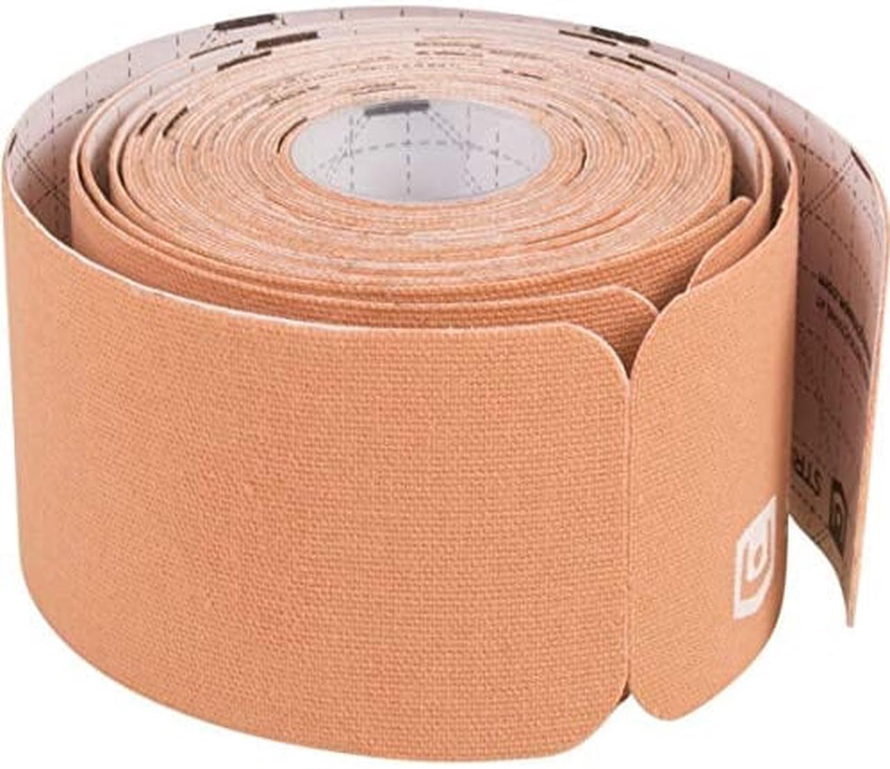 StrengthTape Kinesiology Tape - 16.4 (5m) Roll of 10" Precut Strips - Beige