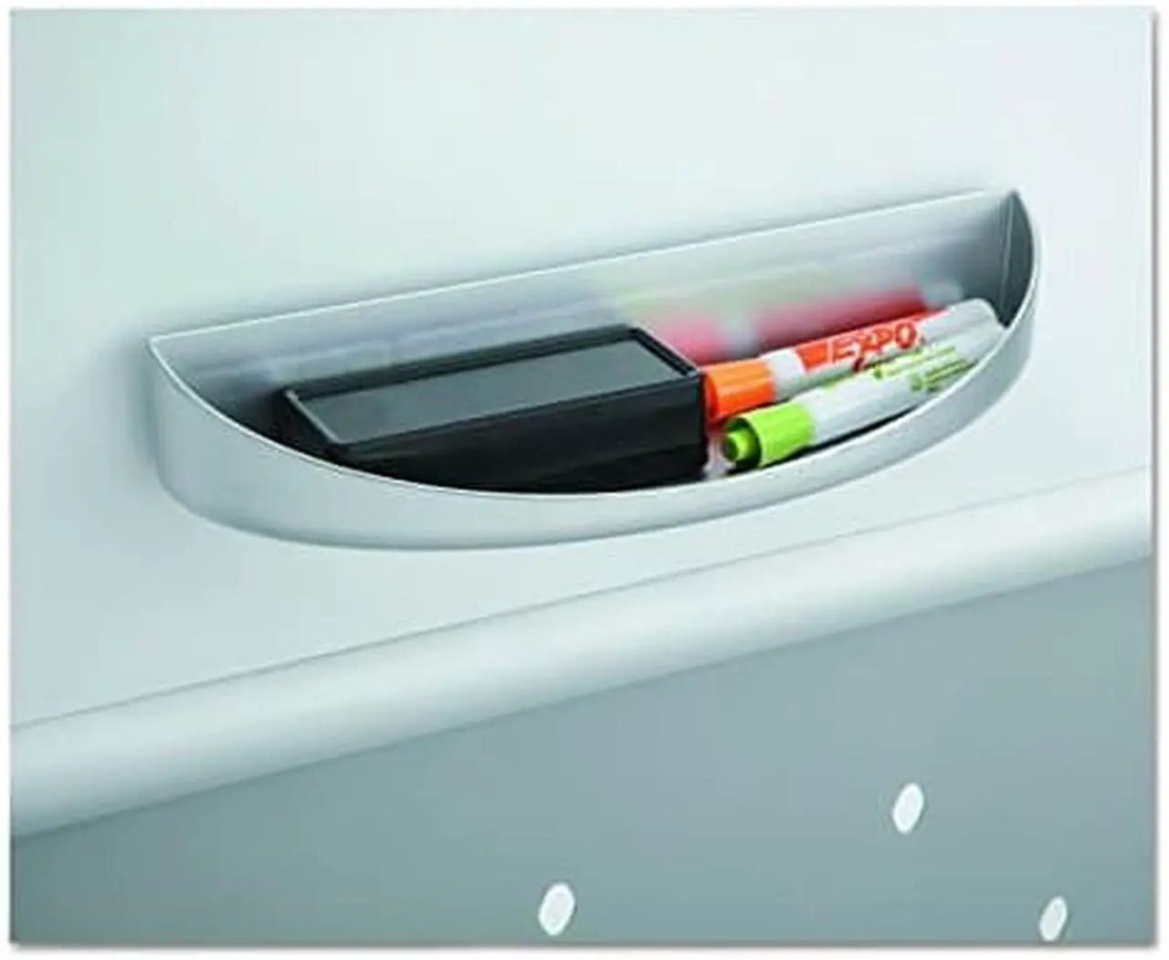Alt view image 11 of 11 - Safco Rumba™ Whiteboard Screen Accessories Eraser Tray 12 1/4 x 2 1/4 Silver