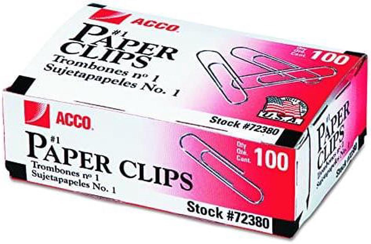 ACCO Paper Clips, Economy, Smooth, #1 Size, 100/Box, 10 Boxes (A7072380)