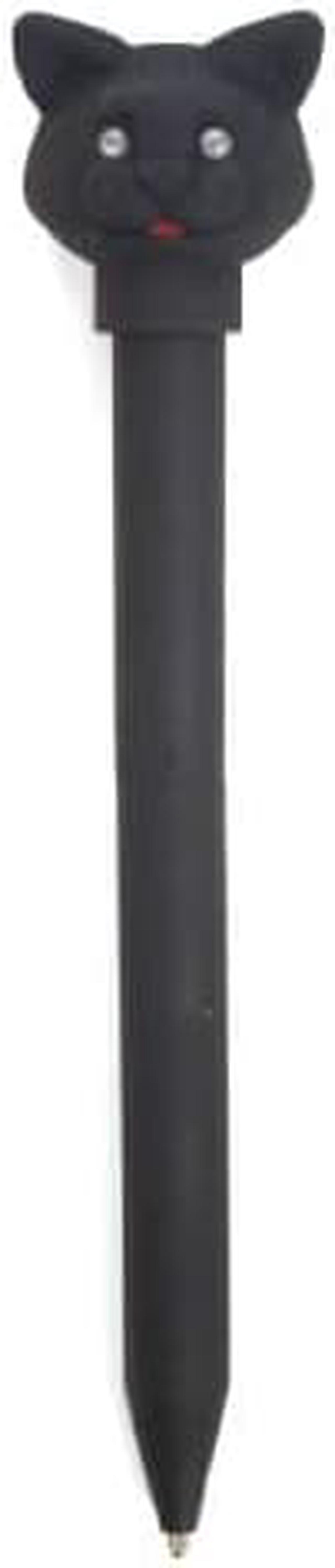 Kikkerland Cat LED Ballpoint Pen, Black (4421C)