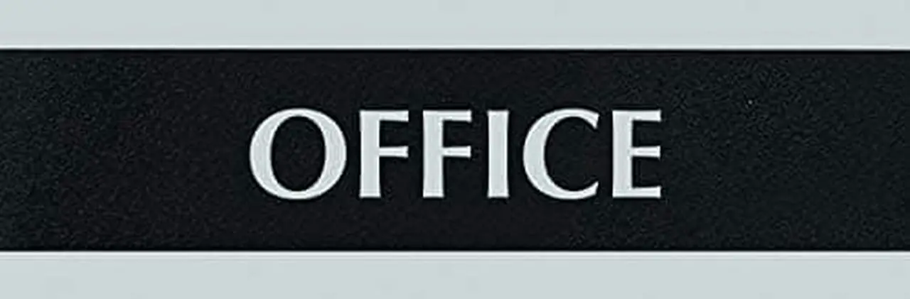 Alt view image 4 of 6 - Century Series Office Sign OFFICE 9 x 3 Black/Silver 4762