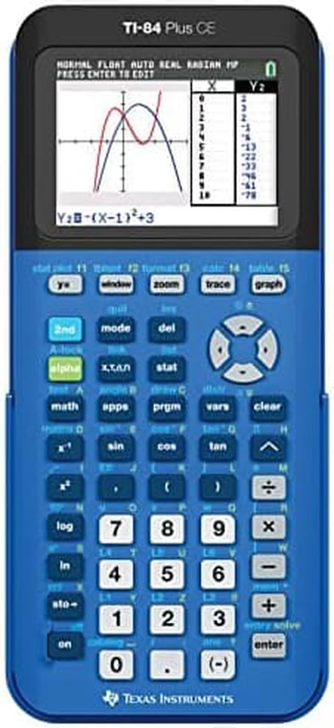 Alt view image 9 of 11 - Texas Instruments TI-84 Plus CE Graphing Calculator - Blue