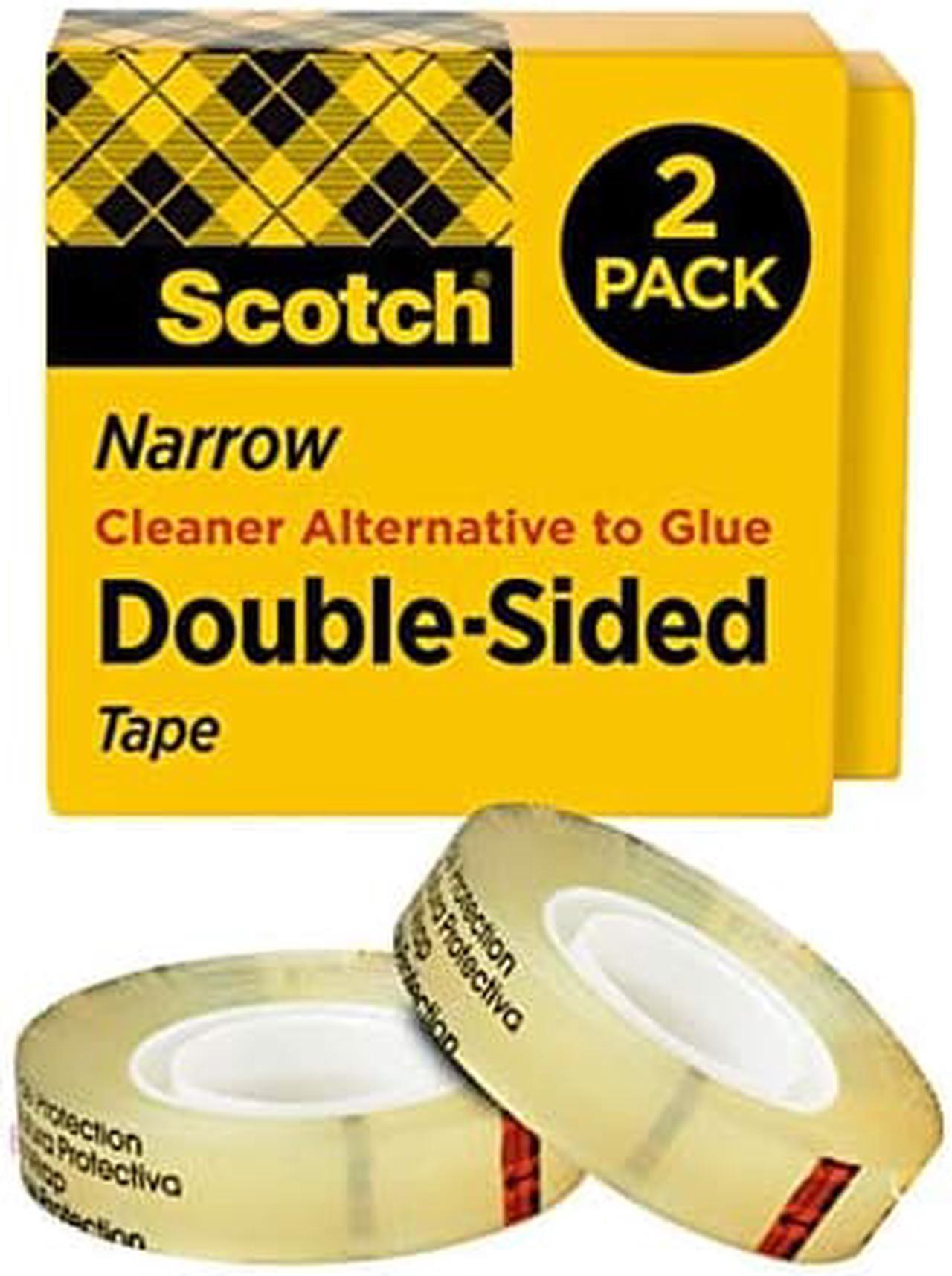 Scotch Double Sided Tape, 1/2 in x 500 in, Permanent, 2 Boxes/Pack (665-2)