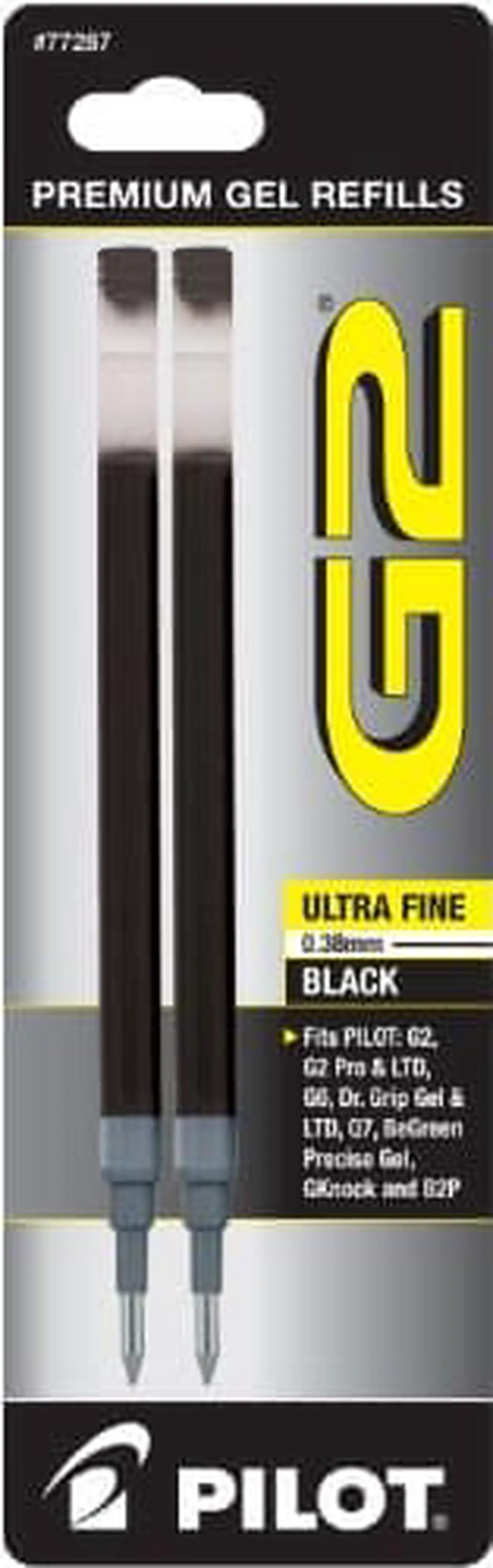 Alt view image 10 of 11 - Pilot Refill for Pilot G2 Gel Ink Pens Ultra Fine Point Black Ink 2/Pack 77287