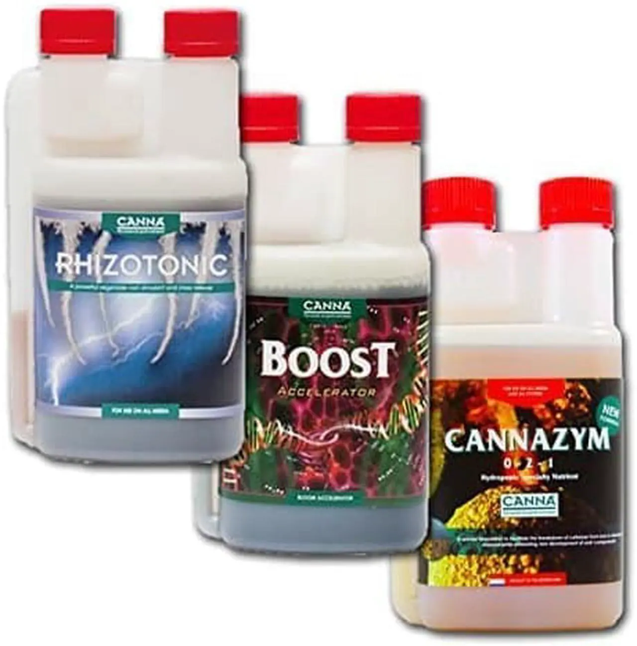 Main image of CANNA Boost, Cannazym, Rhizotonic Plant Additives Hydroponic Nutrient Bundle (1 Liter)