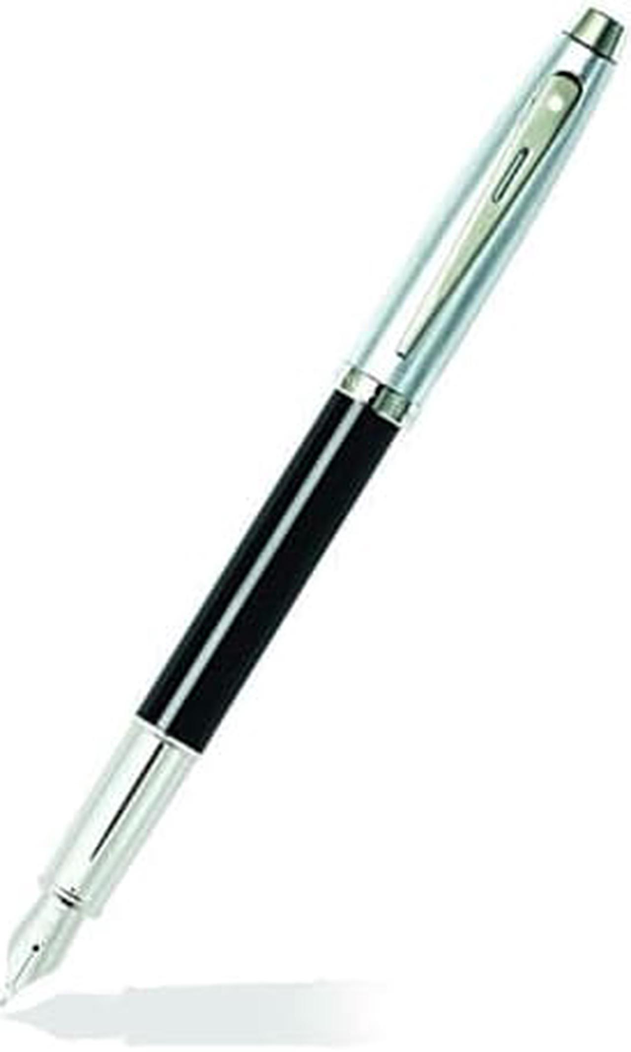 Sheaffer 100 Medium Point Fountain Pen, Black/Chrome (9313-0M)