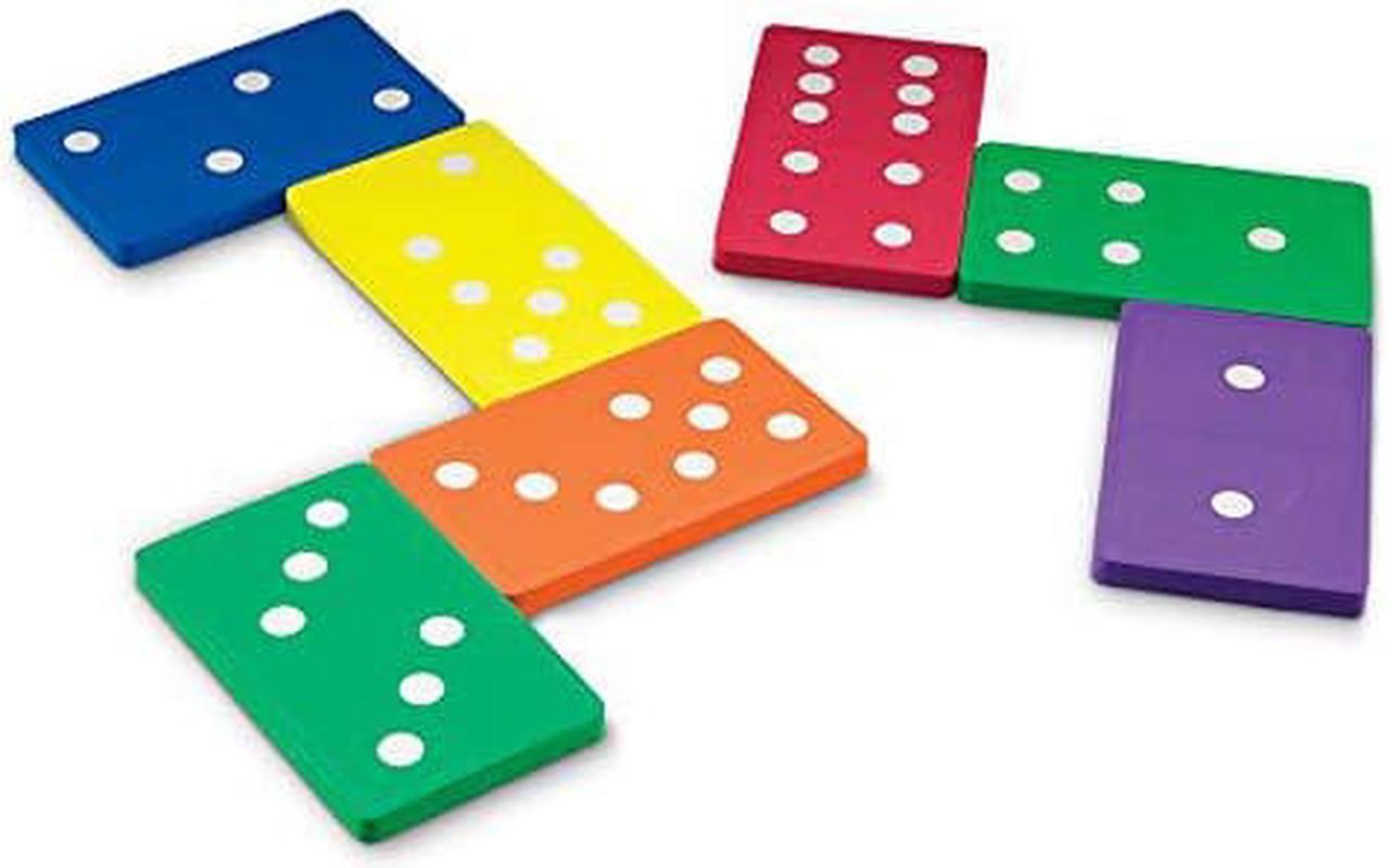 learning resources jumbo foam dominoes, jumbo learning dominoes, foam dominoes, domino games for kids, ages 5+