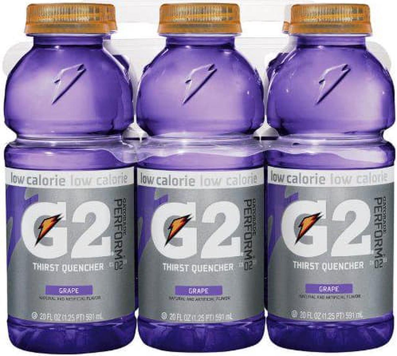 Alt view image 5 of 5 - Gatorade G2 Perform 02 Low-Calorie Thirst Quencher Grape 20 oz Bottle 24/Carton