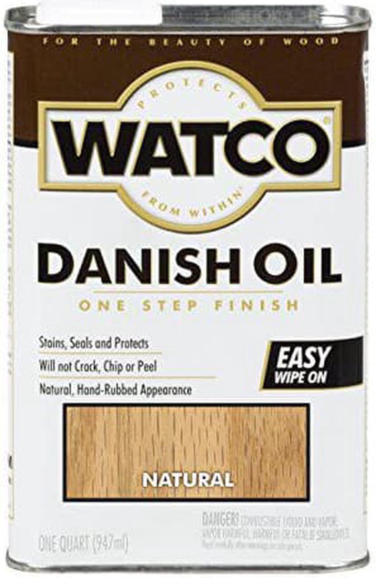 Watco 242218 Danish Oil Wood Finish, Low VOC, Quart, Natural