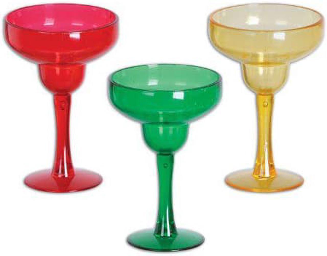 Beistle Margarita Shot Glasses, 1 Ounce, Red/Yellow/Green, 6 Piece