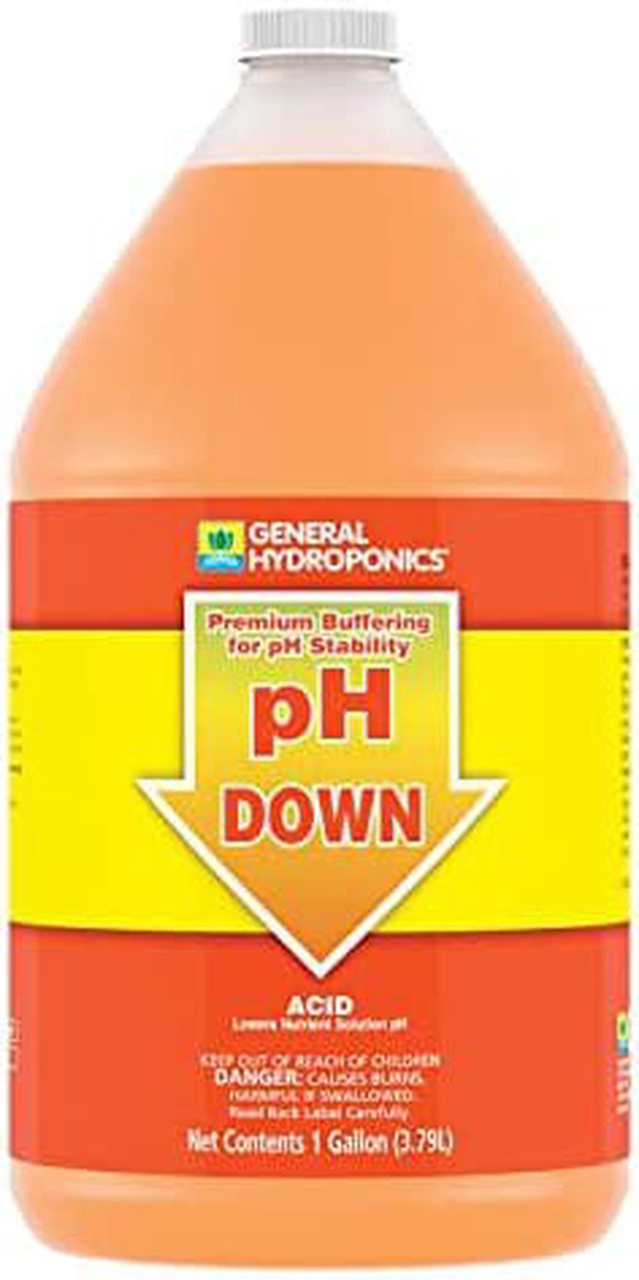 Main image of General Hydroponics pH Down Liquid Premium Buffering For Stability, 1-Gallon