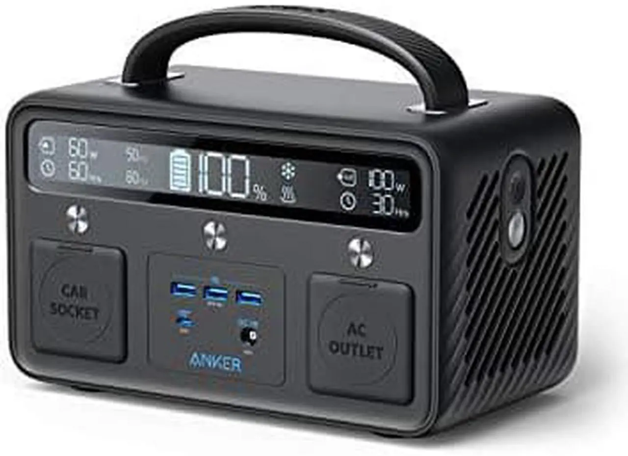 Alt view image 7 of 7 - Anker Portable Generator for Home Use, PowerHouse II 400, 300W/388.8Wh, 110V AC Outlet/60W USB-C Power Delivery Portable Power Station for Home Use, Road Trips, Camping, Emergency Power, and More