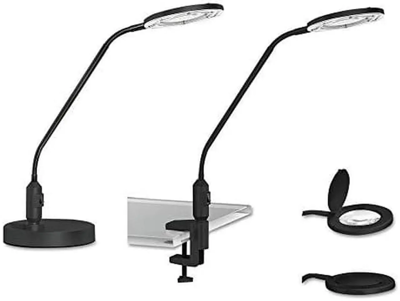 Alt view image 10 of 20 - Desktop LED Magnifier Lamp, 19" High, Black ALELEDM765B