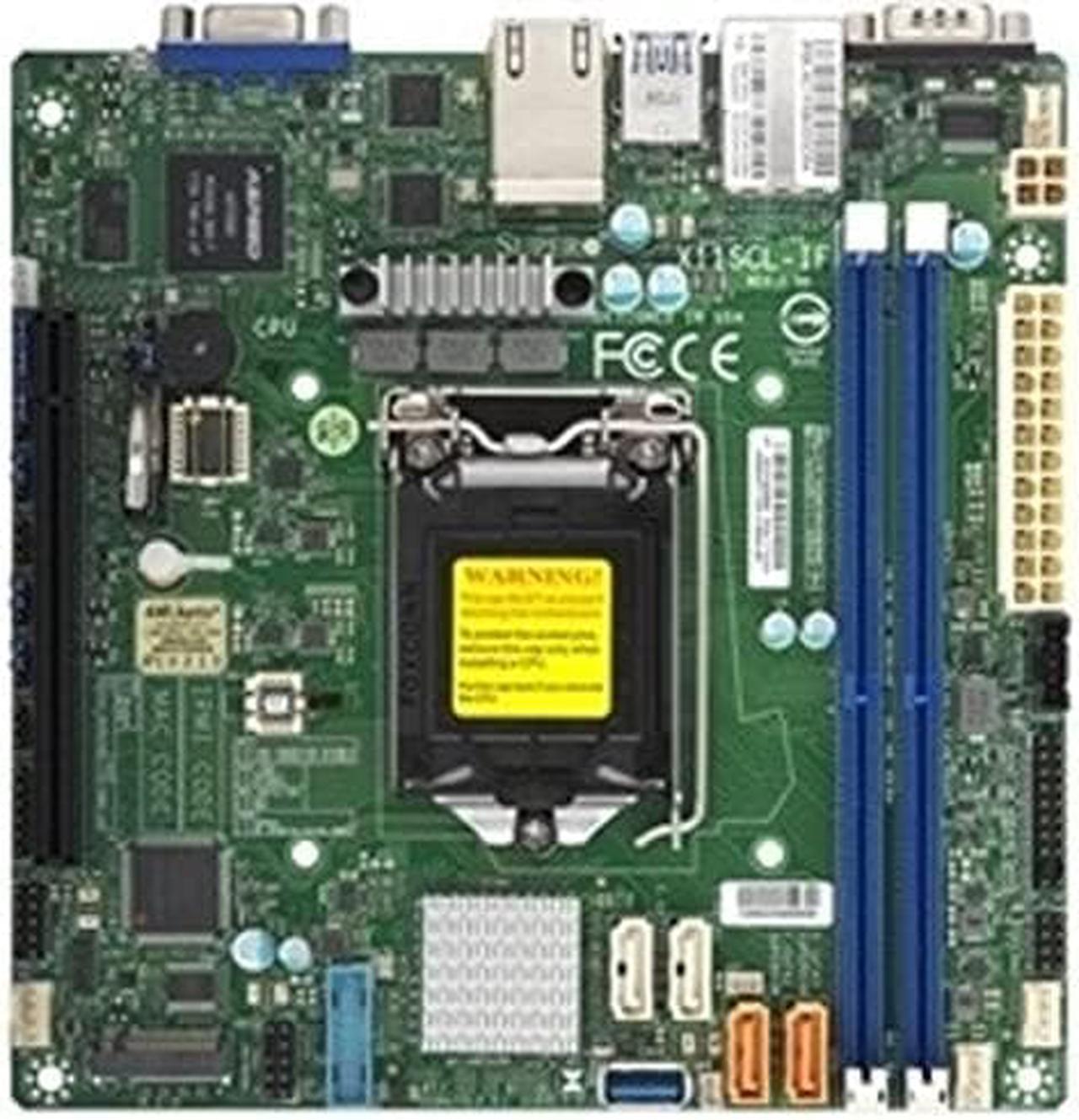 Main image of Supermicro X11SCL-IF Server Motherboard - Intel Chipset - Socket H4 LGA-1151-64 GB DDR4 SDRAM Maximum RAM - DIMM, UDIMM - 2 x Memory Slots - Gigabit Ethernet - 2 x USB 3.1 Port - 2 x RJ-45-4 x SAT