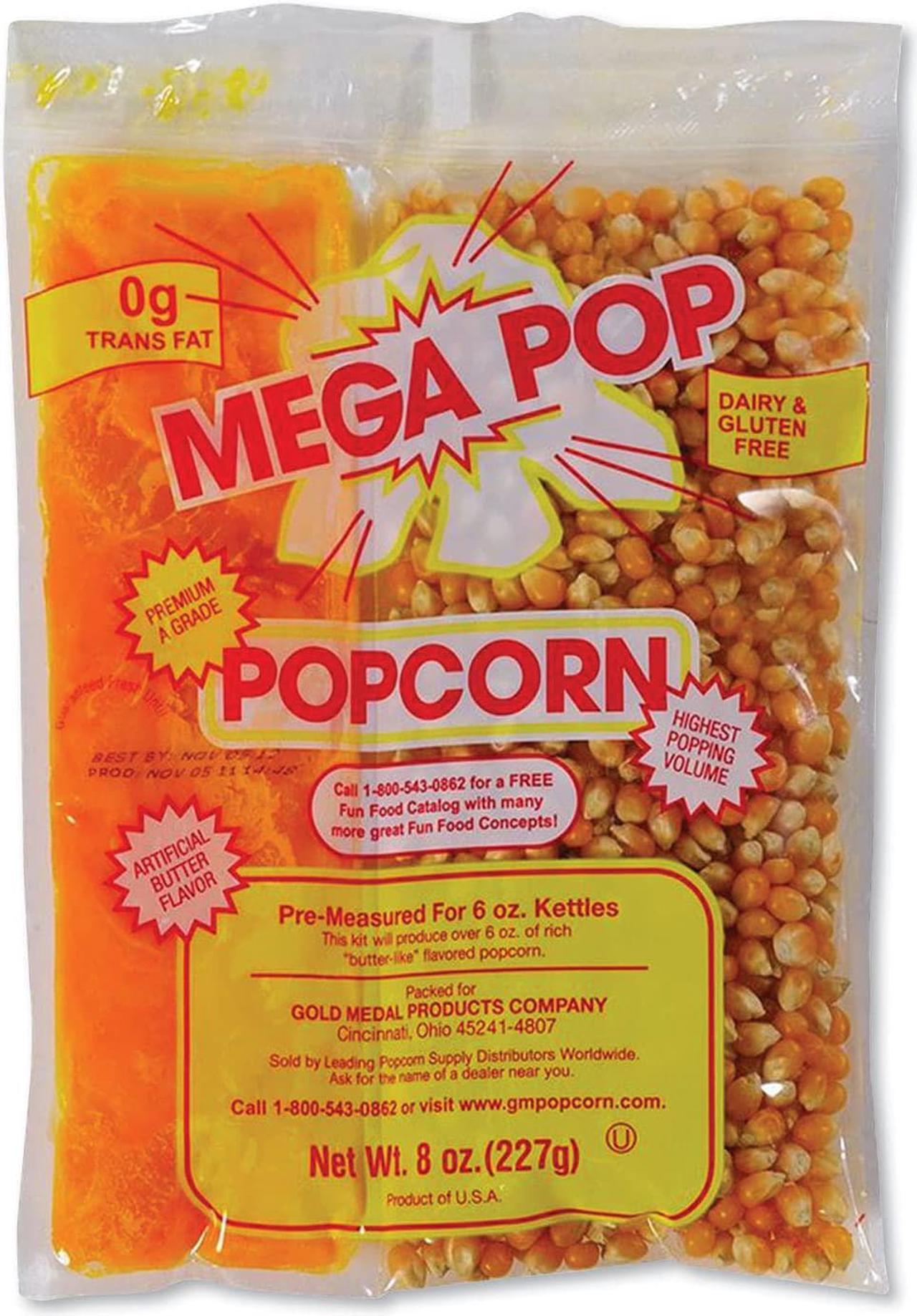 Alt view image 8 of 8 - Popcorn Kit Coconut, 8Oz Kit For 6 Oz Popper, 36 Bags/Box GOLD MEDAL 2836