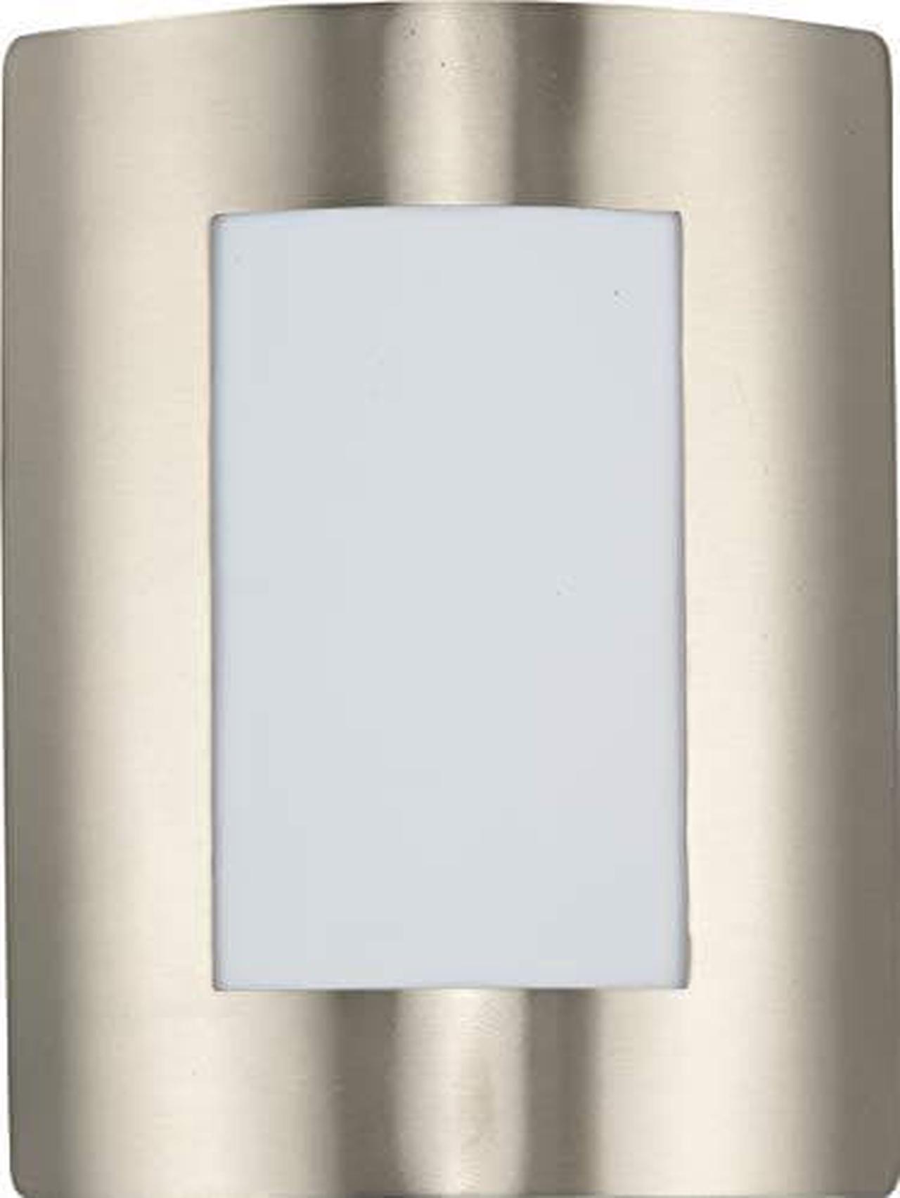 Main image of Maxim 64332WTSST View JA8 Compliant Geometric Polycarbonate Shade Outdoor LED Wall Sconce, 1-Light 9 Watt, 11"H x 8"W, Stainless Steel