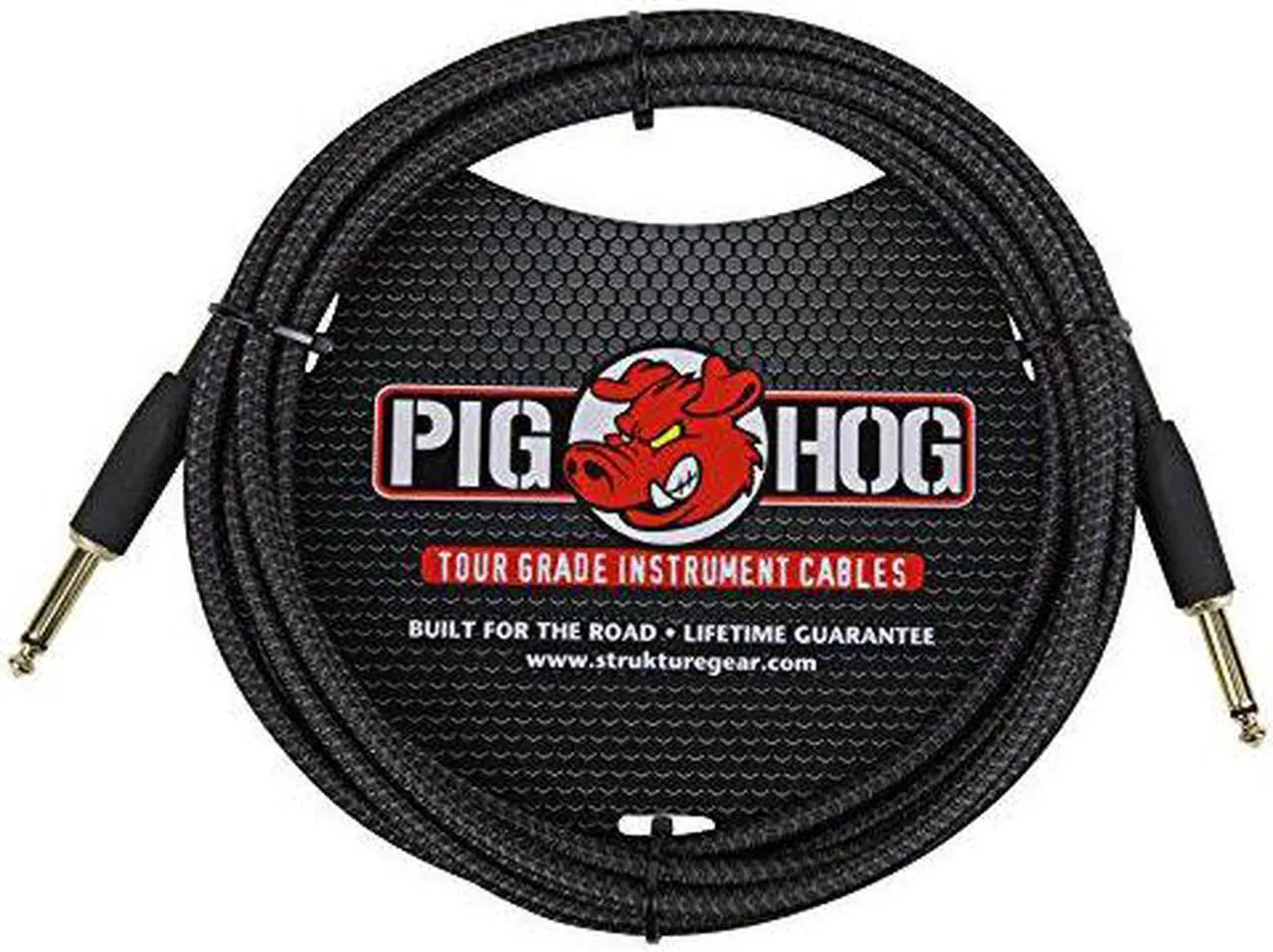 Alt view image 6 of 7 - Pig Hog "Black Woven" Woven Jacket Tour Grade Instrument Cable, 10-foot