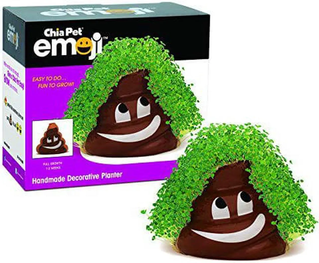 Main image of Chia Pet Emoji Poopy with Seed Pack, Decorative Pottery Planter, Easy to Do and Fun to Grow, Novelty Gift, Perfect for Any Occasion