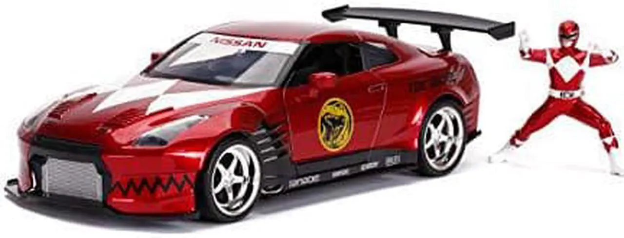 Alt view image 2 of 2 - jada toys power rangers red ranger & 2009 nissan gt-r r35 ben sopra 1:24 die - cast vehicle with figure