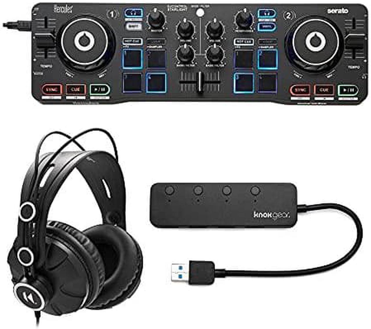 Alt view image 7 of 8 - Hercules DJControl Starlight Pocket USB DJ Controller with Headphones & USB Hub