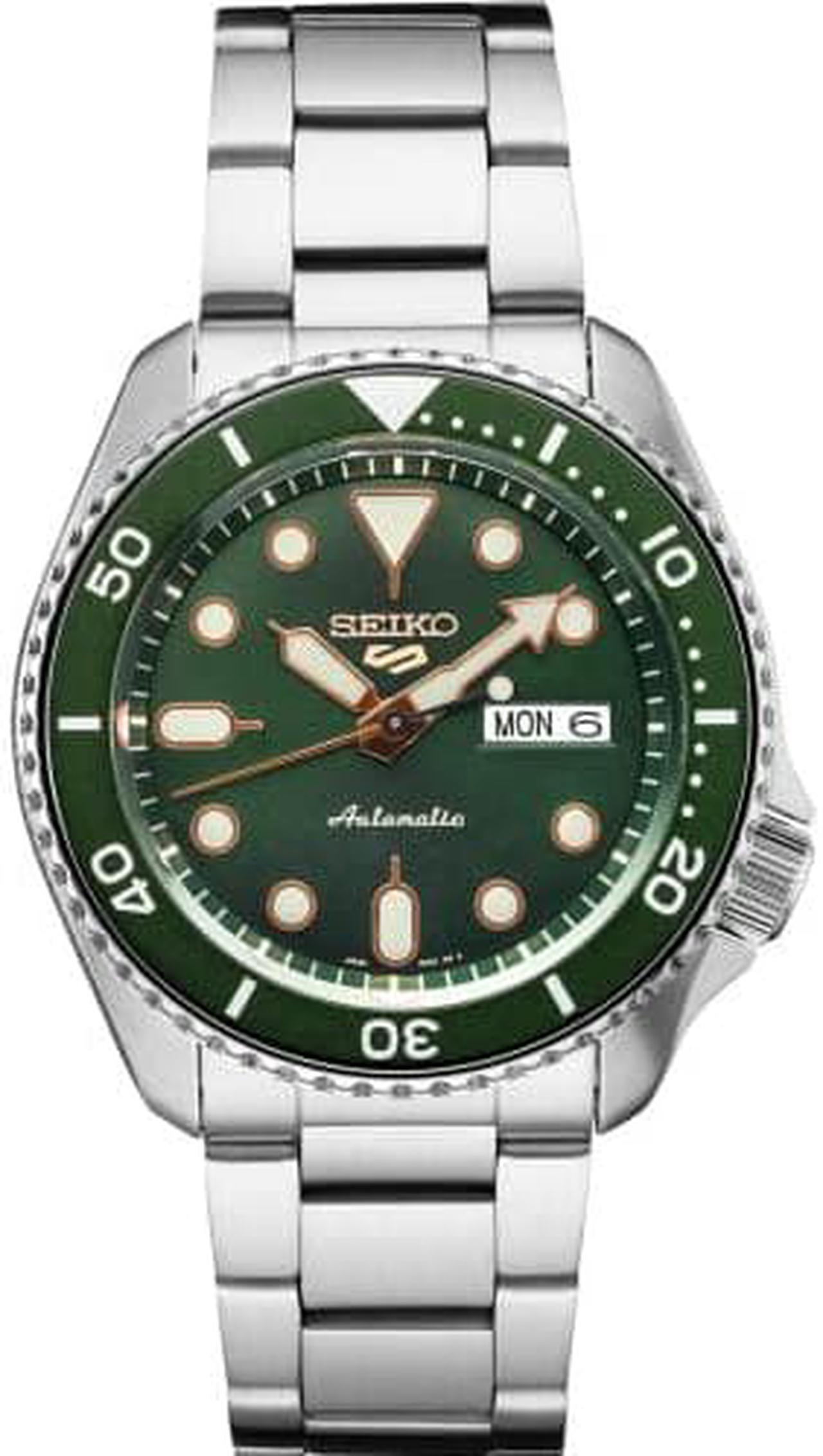Alt view image 8 of 8 - Seiko SRPD63 5 Sports 24-Jewel Automatic Watch - Green