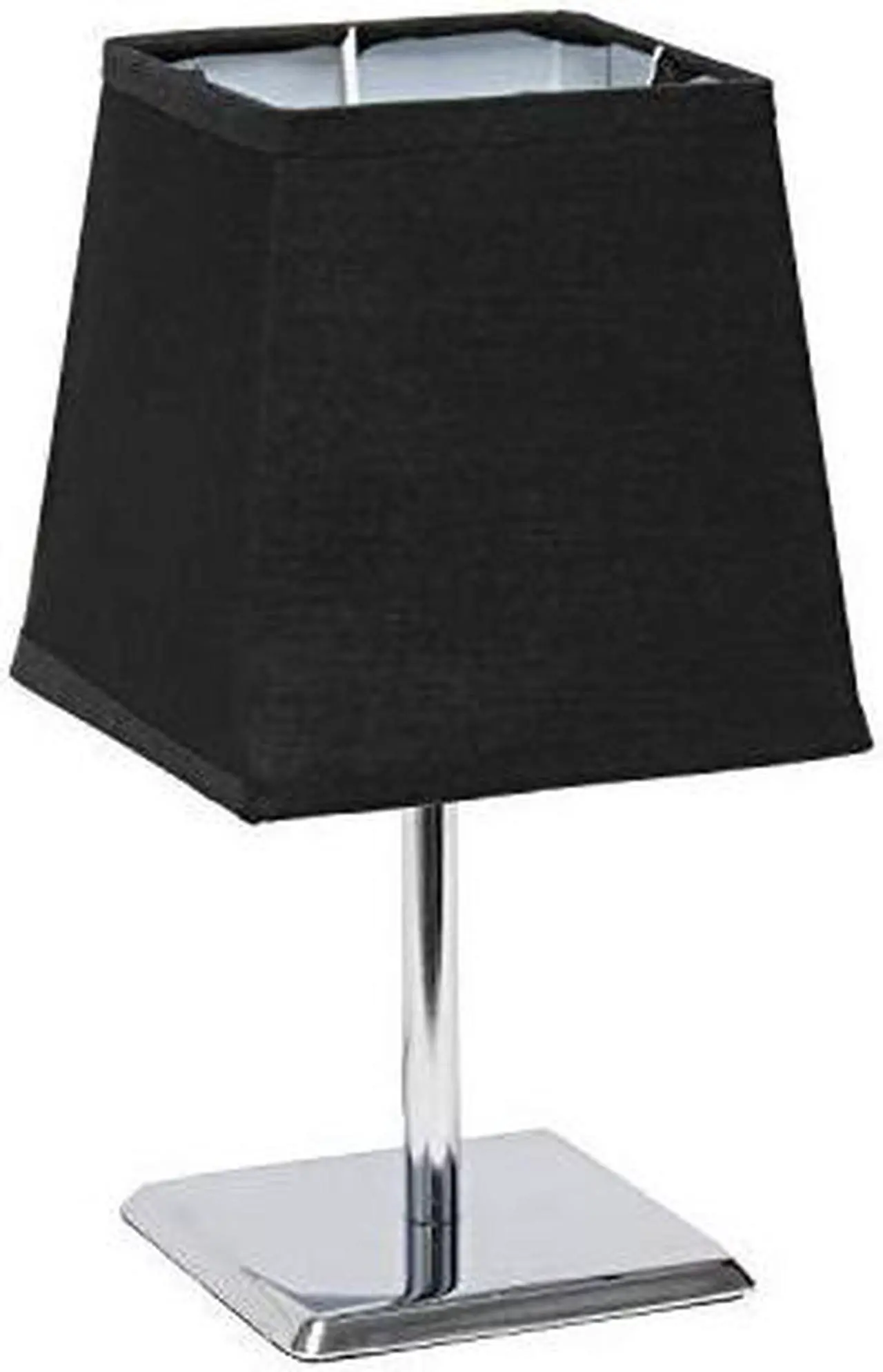 Alt view image 15 of 15 - Simple Designs Mini Chrome Table Lamp with Squared Empire Fabric Shade LT2062-BLK