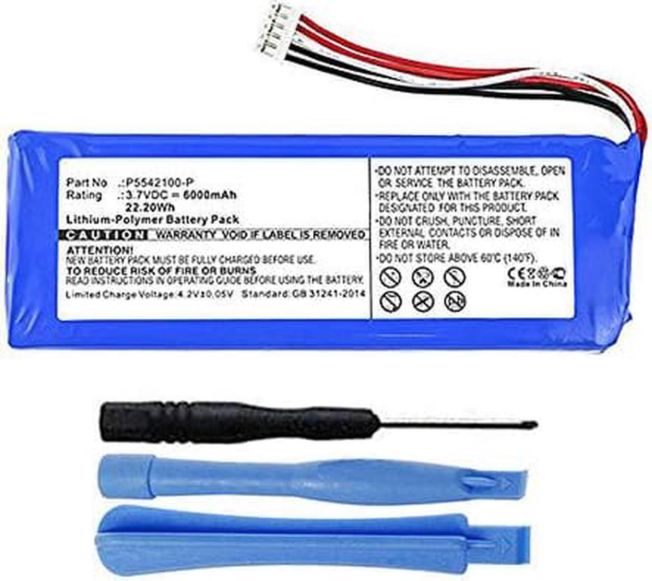 Alt view image 9 of 9 - 6000mAh P5542100-P, 5542110P Battery Replacement Compatible with JBL Pulse 2, JBL Pulse 3 Waterproof Bluetooth Speaker with Installation Tools.