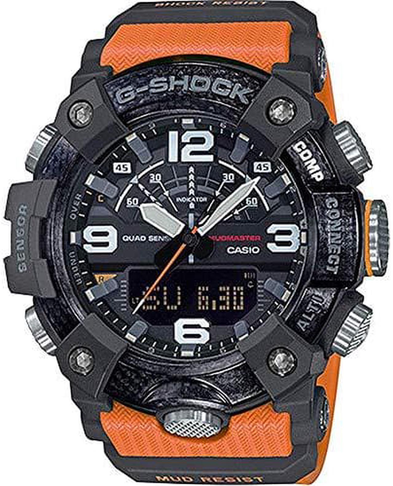 Main image of casio Tactical Mudmaster ANI-Digi Watch, BlackOrange Strap, ggB100-1A9