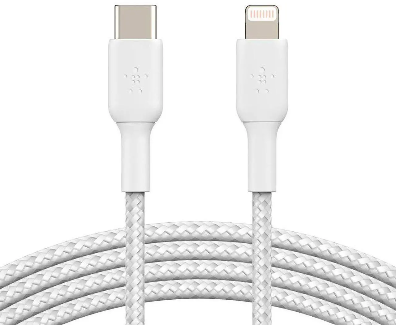 Alt view image 5 of 6 - BELKIN CAA004bt2MWH BOOST CHARGE White Braided USB-C to Lightning Cable 6.56 ft. (2.0 m)