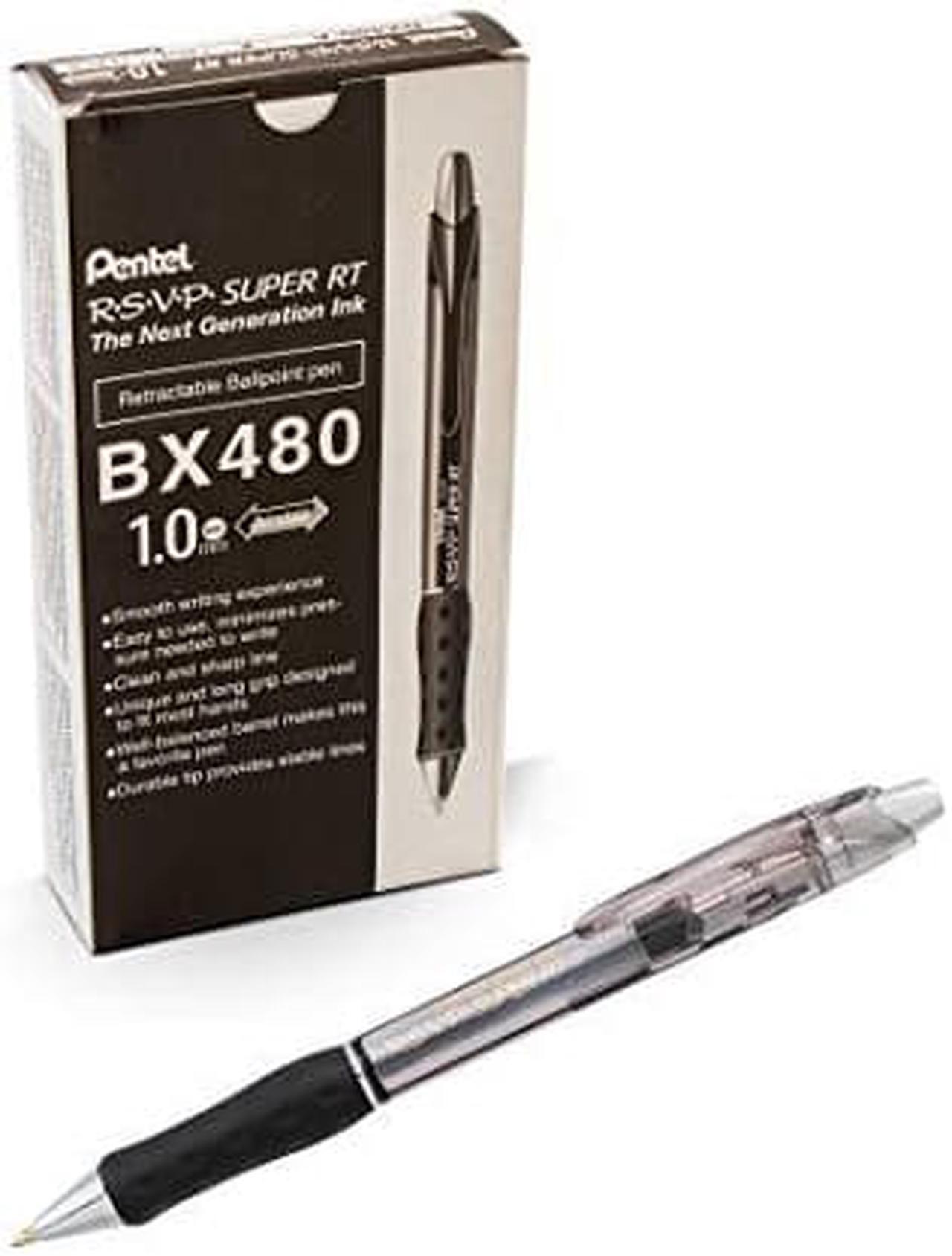 Alt view image 8 of 9 - Pentel R.S.V.P. Super RT Retractable Ballpoint Pen 1 mm Black Barrel/Ink 1 Dozen